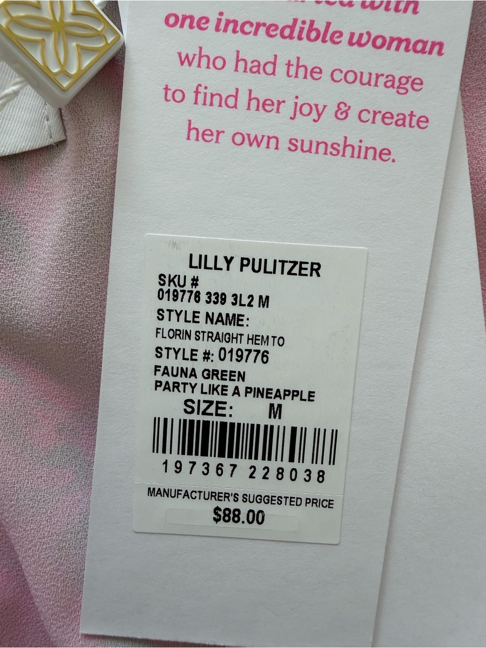 Lilly Pulitzer Fauna Green Party Like a Pineapple V-Neck Straight Hem Florin - Picture 6 of 8